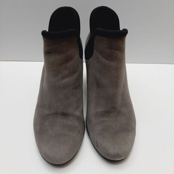 CLARKS Slip-on Ankle Boots Rubber Soles High Heel Grey & Black Sz 8 - Picture 5 of 13